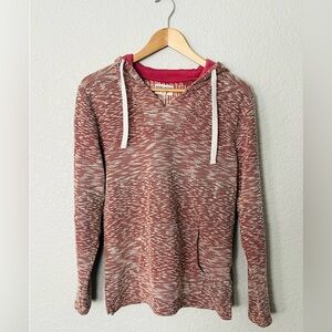 Hang Ten Faded Red V-Neck pullover Hoodie Size Medium